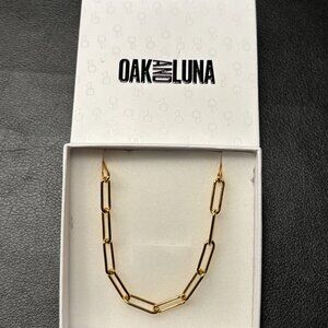 Oak and Luna Large Paperclip Chain Necklace -  Gold Plated (.925)  16-18 inches